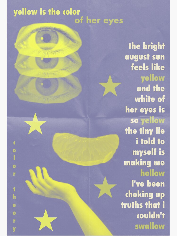 "yellow is the color of her eyes" Sticker by nicojackson Redbubble