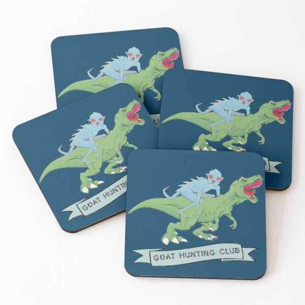 Item preview, The goat hunting club- chupacabra riding a dinosaur designed and sold by SidTastic .