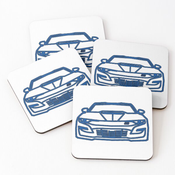 Item preview, 2021 Chevy Camaro SS outline in blue designed and sold by FabFreakShop.