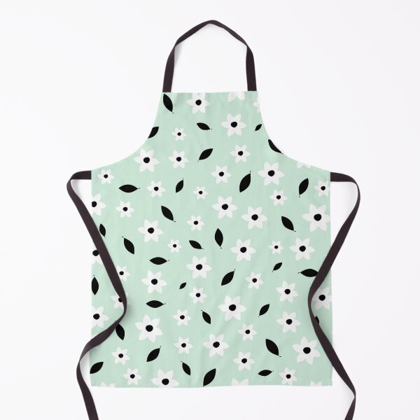 Item preview, Black White and Mint Tiny Floral Print designed and sold by LaurensFortune.