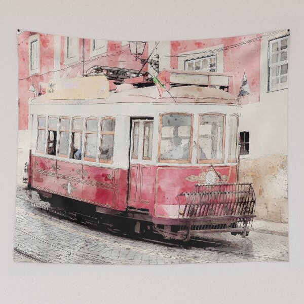 Artikelvorschau, Lisboa Straßenbahn Aquarell entworfen und verkauft von SofiaAlves.