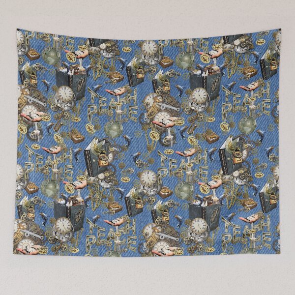 Item preview, Steampunk Art on Blue Denim designed and sold by NadineMay.