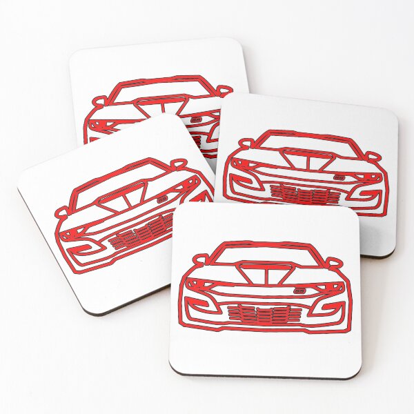 Item preview, 2021 Chevy Camaro SS Outline in red hot red designed and sold by FabFreakShop.