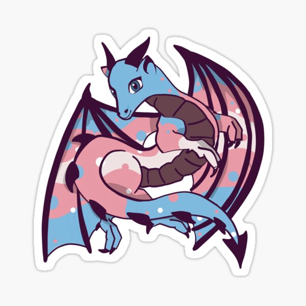 Item preview, Trans flag dragon designed and sold by EllyBurg.