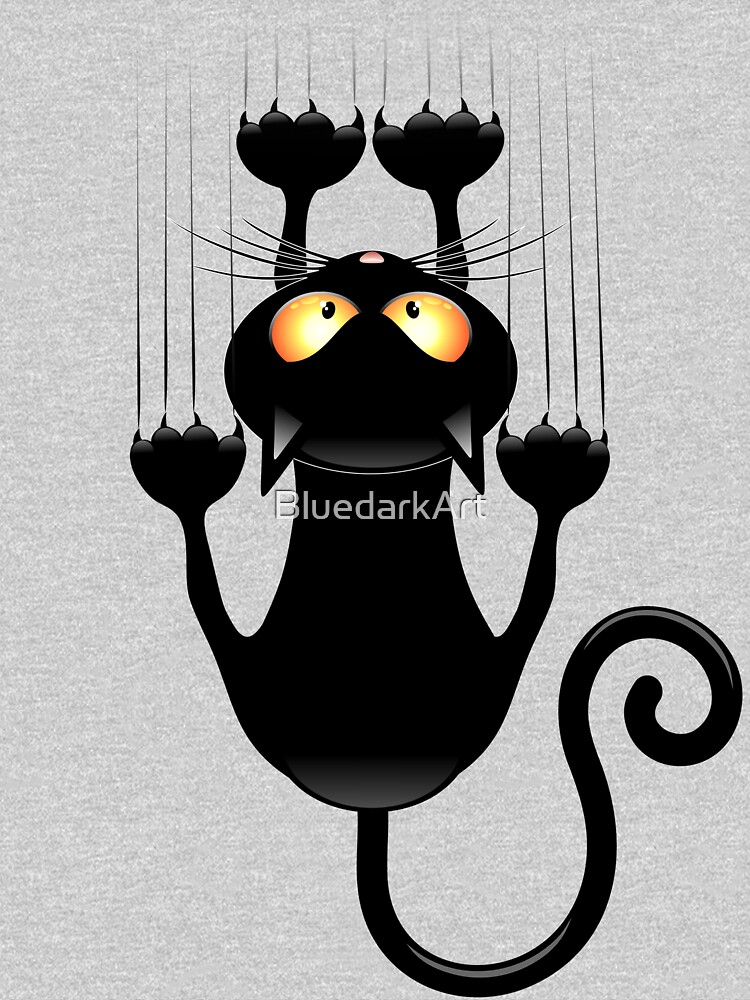 Fun Cat Cartoon Scratching Wall by BluedarkArt