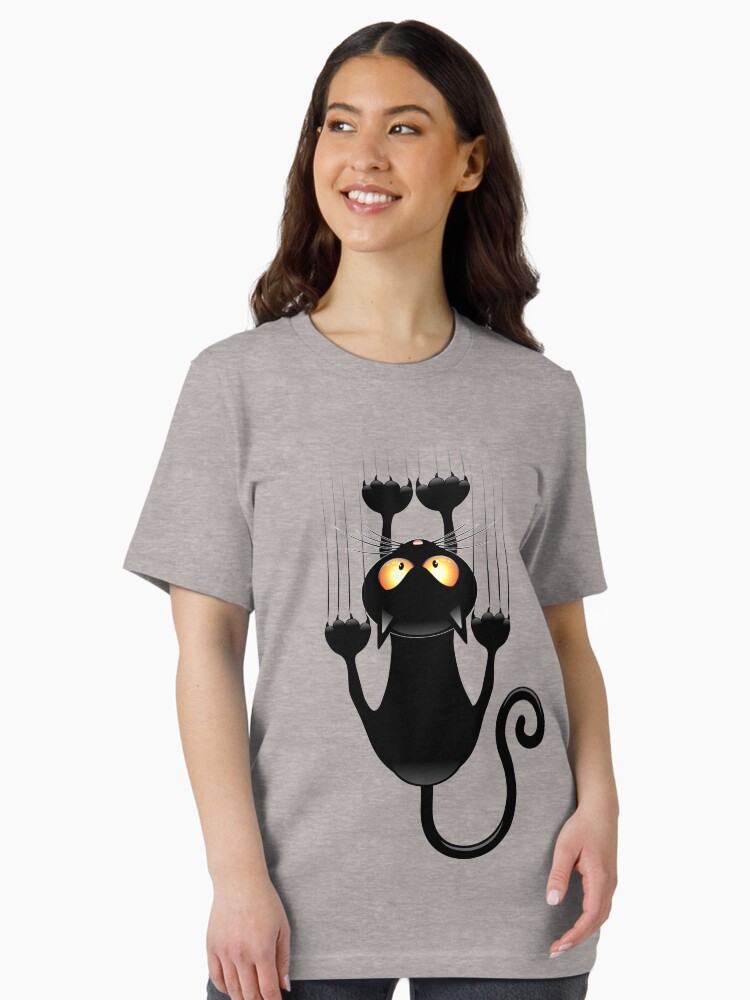 Thumbnail 2 of 7, Essential T-Shirt, Fun Cat Cartoon Scratching Wall designed and sold by BluedarkArt.