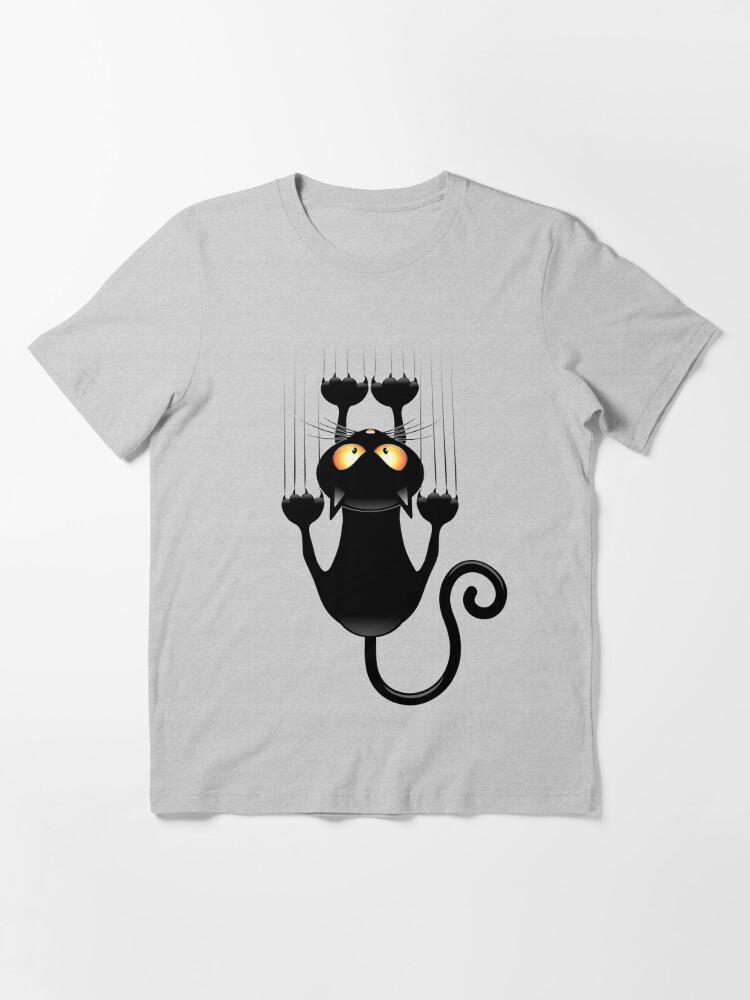 Alternate view of Fun Cat Cartoon Scratching Wall Essential T-Shirt