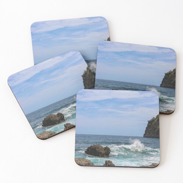 Item preview, rocky beach and blue turquoise ocean waves  designed and sold by ExploreYK.