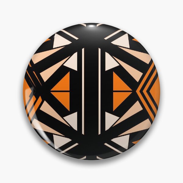 Item preview, Orange and Black Geometric Hexagon Pattern, Repeating Shapes designed and sold by Kendall Anderson.