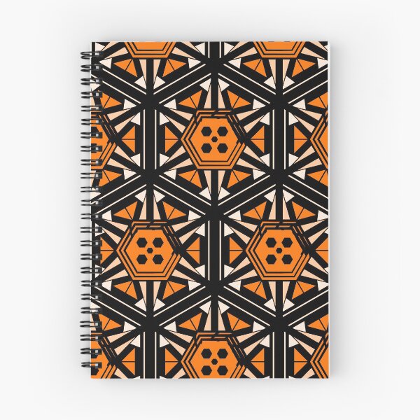 Item preview, Orange and Black Geometric Hexagon Pattern, Repeating Shapes designed and sold by Kendall Anderson.