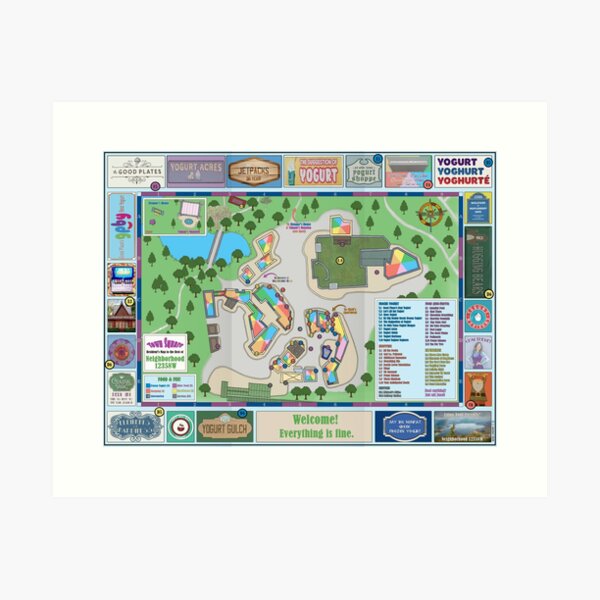 The Good Place: A Resident's Map to the Best of Neighborhood 12358W Art Print