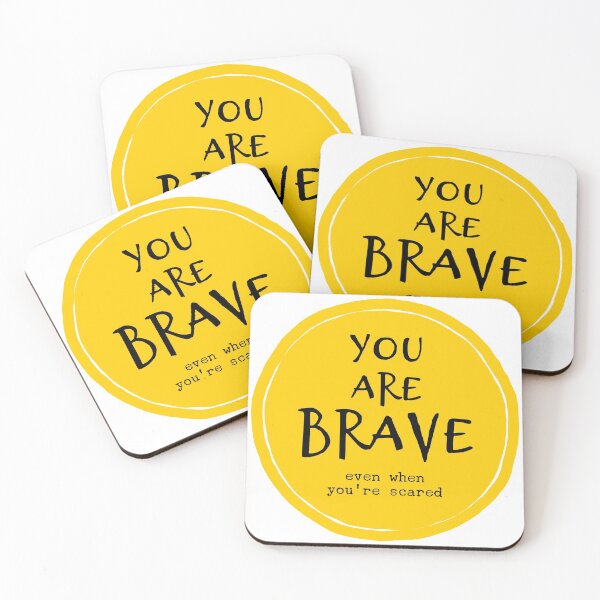 Item preview, You Are Brave YELLOW - even when you're scared - affirmation inspiration designed and sold by thephoenixsoul.