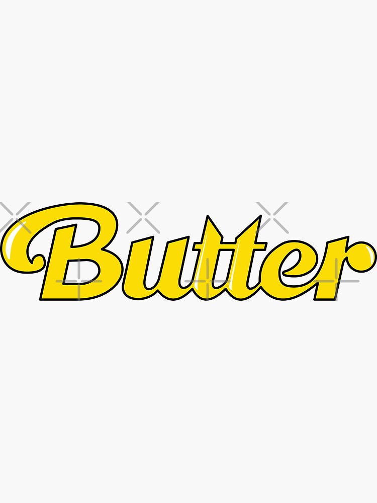 "BUTTER BTS LOGO" Sticker for Sale by Doolman Redbubble