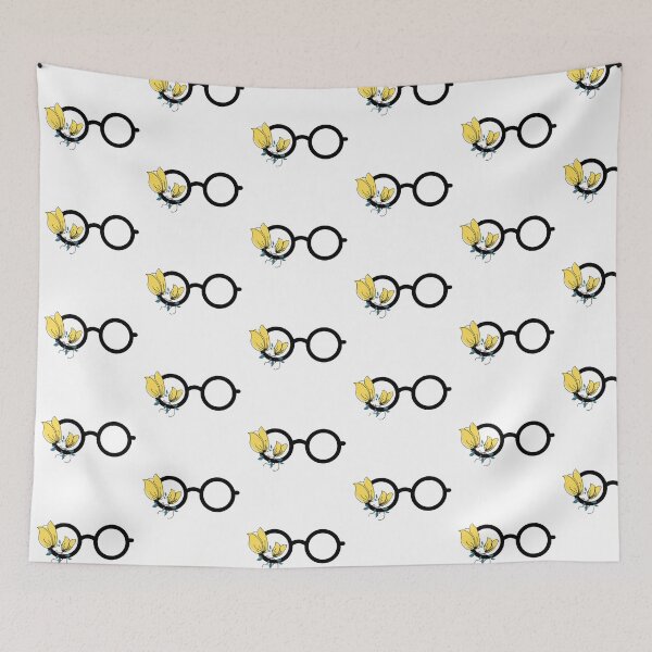 Item preview, Yellow flowers and glasses designed and sold by TumblesMumbles.