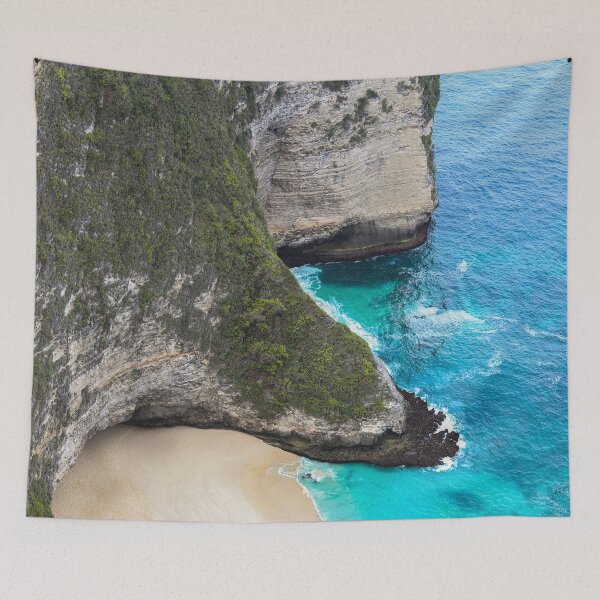 Item preview, Manta Bay or Kelingking Beach on Nusa Penida Island, Bali, Indonesia. Amazing view, white sand beach with rocky mountains and azure lagoon with clear water of Indian Ocean designed and sold by ExploreYK.