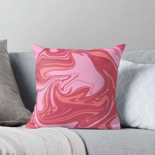 Strawberry Marble Throw Pillow