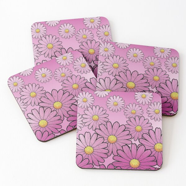 Item preview, pink gerbera daisies pattern on gradient pink designed and sold by weilertsen.