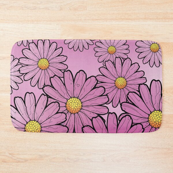 Item preview, pink gerbera daisies pattern on gradient pink designed and sold by weilertsen.