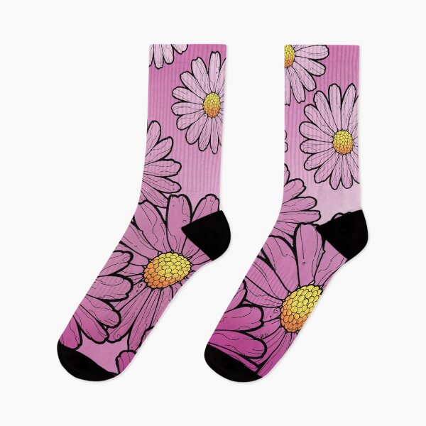 Item preview, pink gerbera daisies pattern on gradient pink designed and sold by weilertsen.