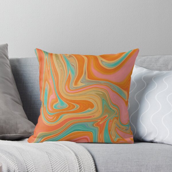 Citrus Blast Marble Throw Pillow