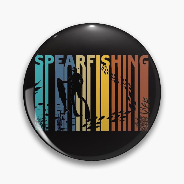 Item preview, Spearfishing retro vintage gradients deep blue ocean gift idea for any fishing diving lover  designed and sold by Live  Today.