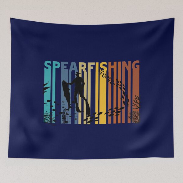 Item preview, Spearfishing retro vintage gradients deep blue ocean gift idea for any fishing diving lover  designed and sold by Live  Today.