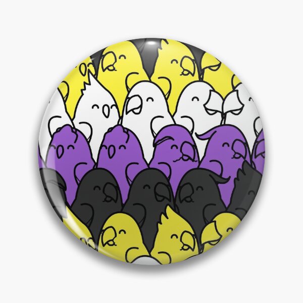 Item preview, Too Many Birds! Non-Binary Pride Parrot Pattern designed and sold by MaddeMichael.