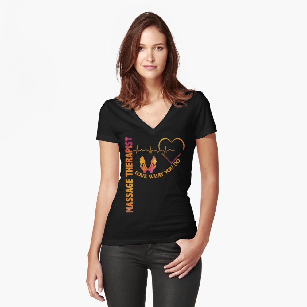 Item preview, Fitted V-Neck T-Shirt designed and sold by triclownmerch.