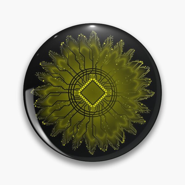 Item preview, yellow circuit board tech space flower designed and sold by jc007.