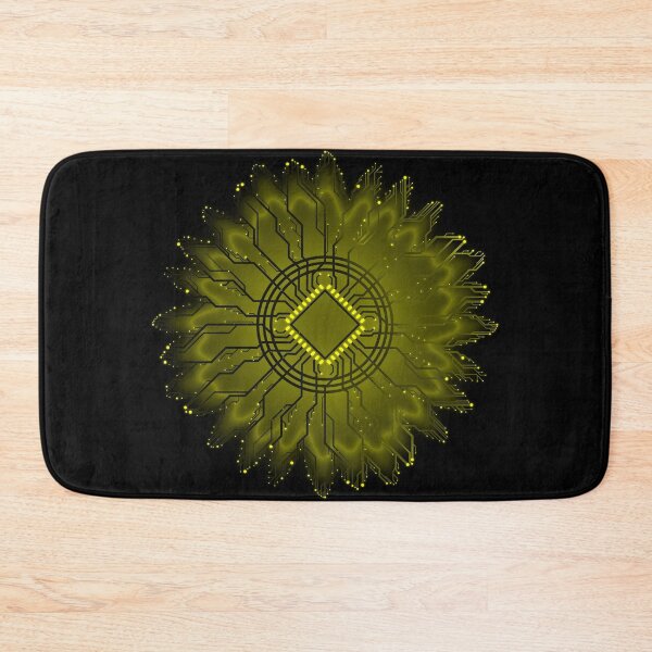 Item preview, yellow circuit board tech space flower designed and sold by jc007.