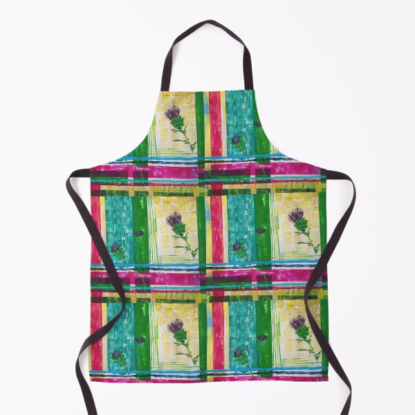 Item preview, Thistles, woldflowers, abstract, geomertic pattern, czeckered pattern designed and sold by NessArtByEwa.