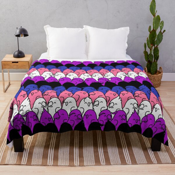 Item preview, Too Many Birds! Genderfluid Pride Parrot Pattern designed and sold by MaddeMichael.