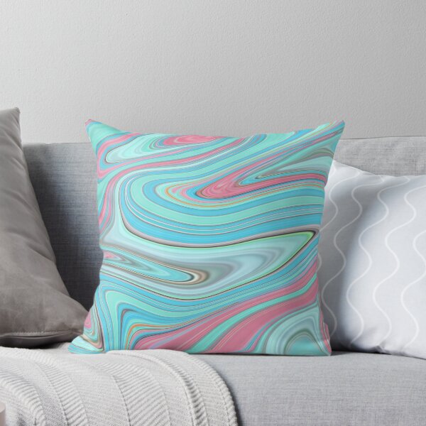 Cotton Candy Marble Throw Pillow