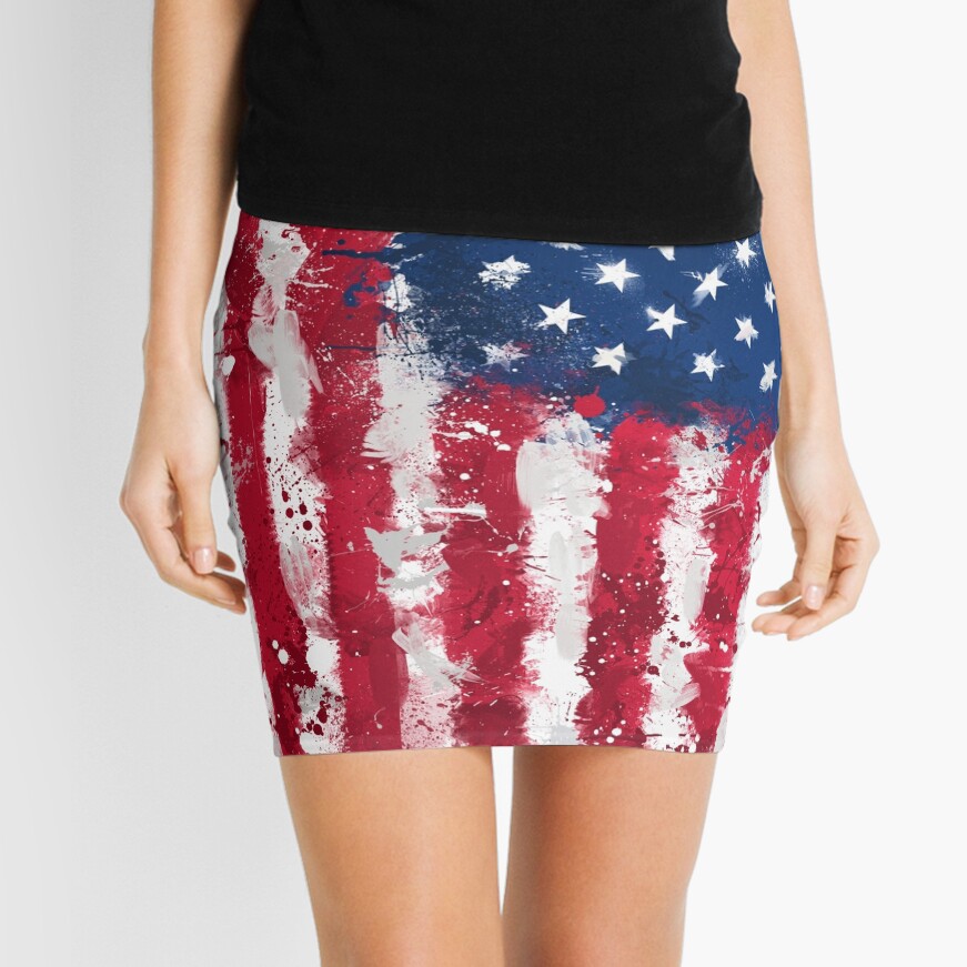 American Flag - Grunge Mini Skirt