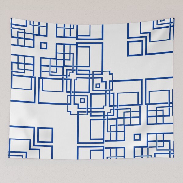 Item preview, Blue abstract shapes  designed and sold by wiwiart.