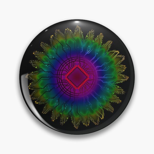 Item preview, rainbow circuit board tech space flower_ designed and sold by jc007.