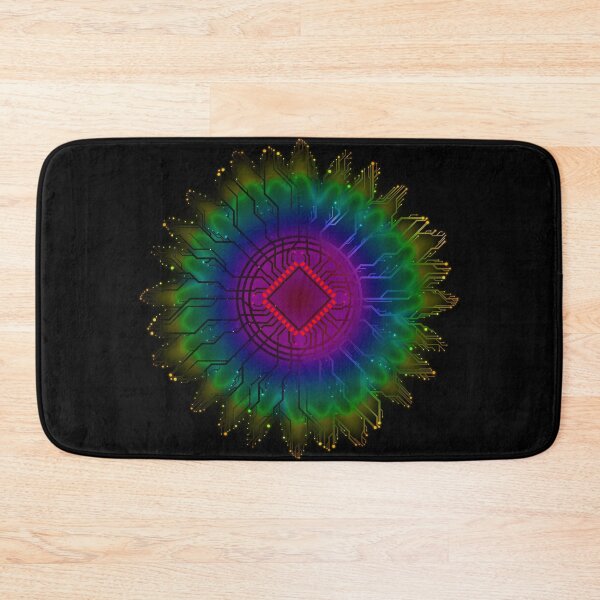 Item preview, rainbow circuit board tech space flower_ designed and sold by jc007.