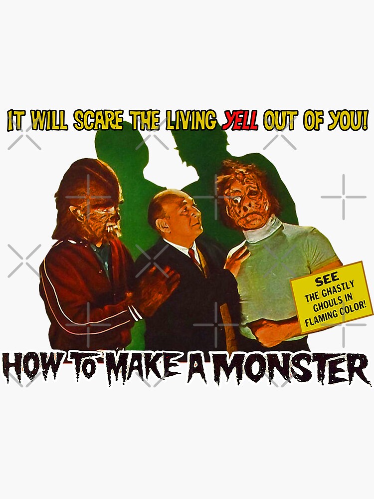 "How to make a monster classic horror tribute" Sticker for Sale by 90snerd Redbubble