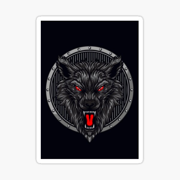 Sticker Angry Wolf Redbubble