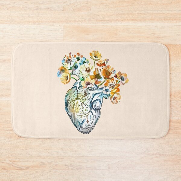Item preview, Human heart, watercolor wild flowers, floral, plant lovers, Heart, anatomical heart designed and sold by Collagedream.