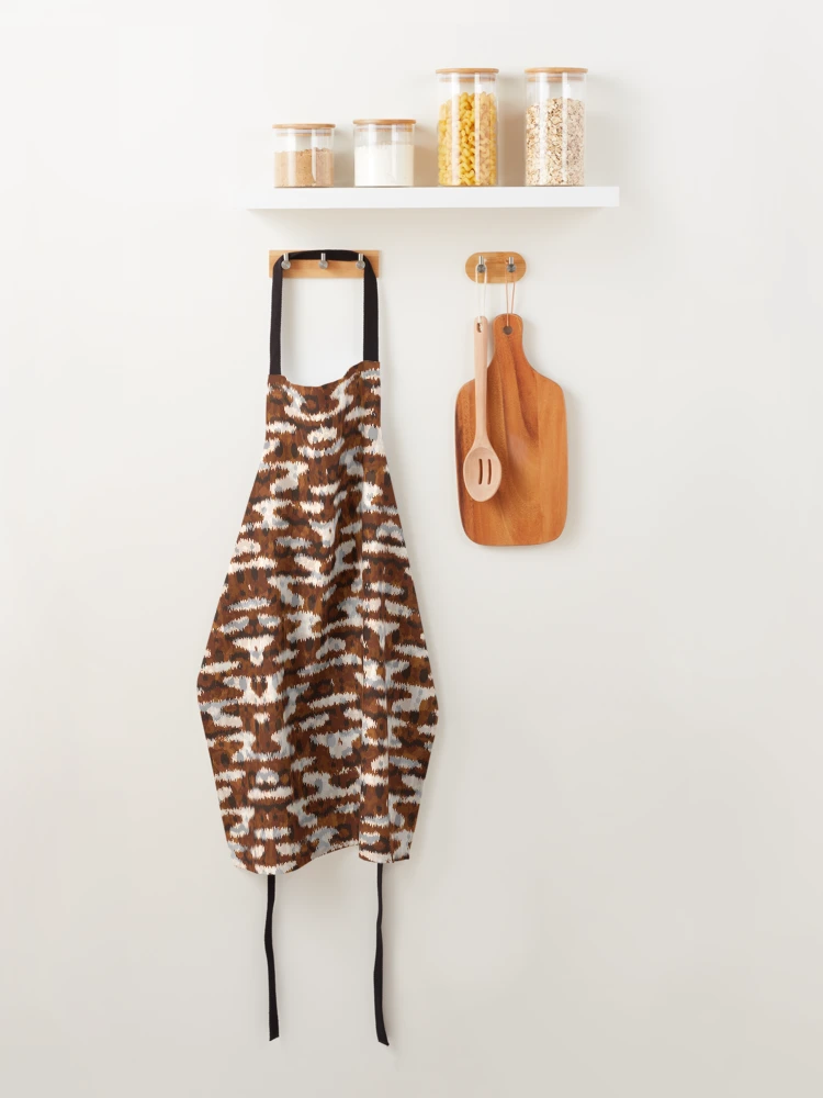 Thumbnail 4 of 6, Apron, Geometric Tribal Pattern - Rust designed and sold by TextileInstinct.