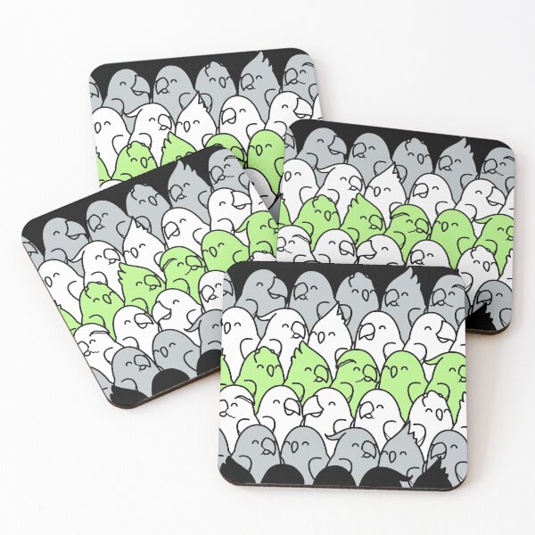 Item preview, Too Many Birds! Agender Pride Parrot Pattern designed and sold by MaddeMichael.