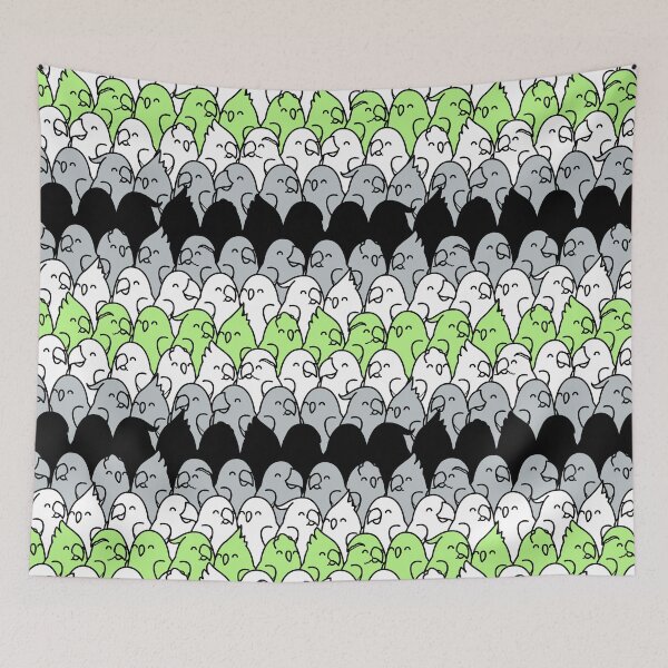 Item preview, Too Many Birds! Agender Pride Parrot Pattern designed and sold by MaddeMichael.