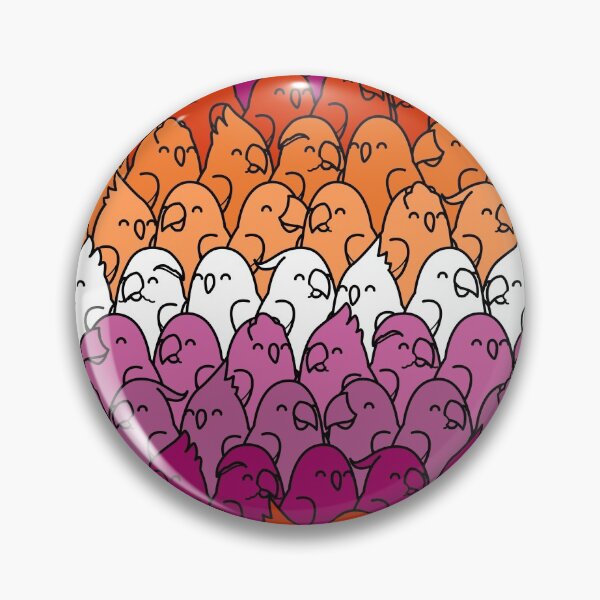 Item preview, Too Many Birds! Lesbian Pride Parrot Pattern designed and sold by MaddeMichael.