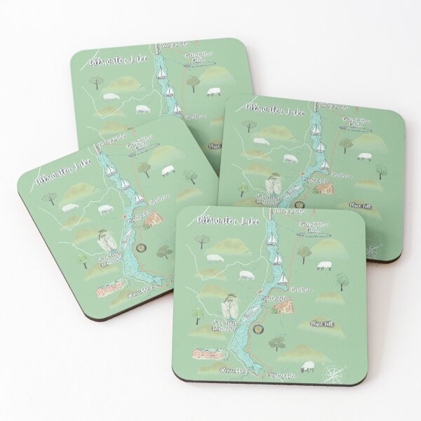 Item preview, Ullswater Lake map illustration designed and sold by Corina Matei.