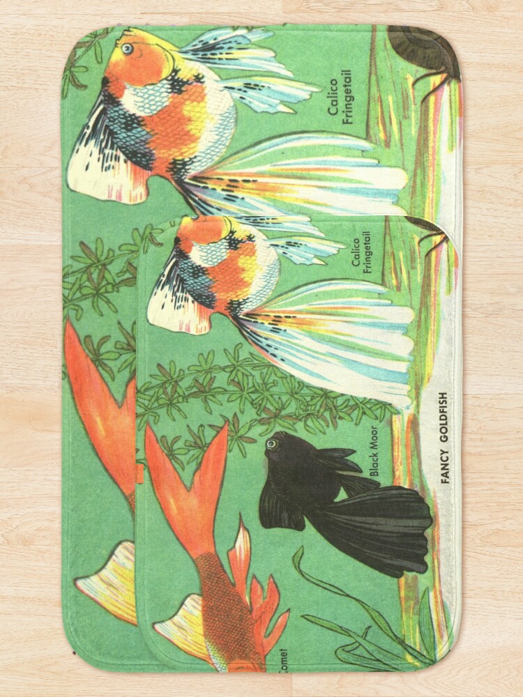 Alternate view of Fancy Goldfish - Vintage Retro Aquarium Illustration Bath Mat