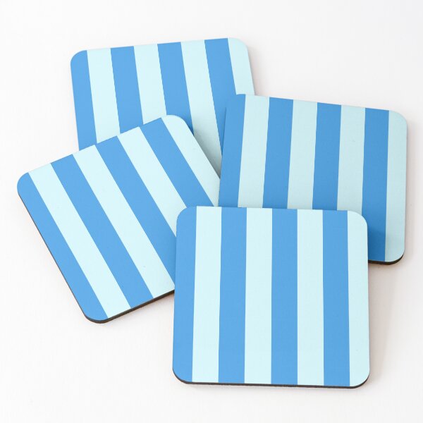 Item preview, Electric Blue Lemonade and Aquamarine Vertical Stripes designed and sold by birdo-art.
