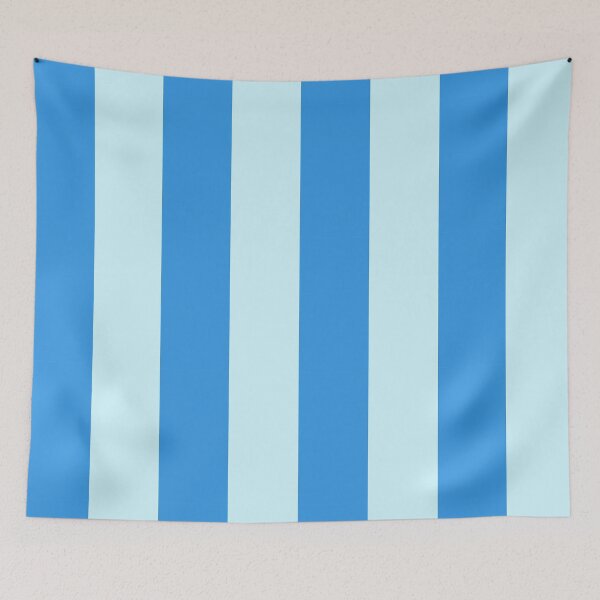 Item preview, Electric Blue Lemonade and Aquamarine Vertical Stripes designed and sold by birdo-art.