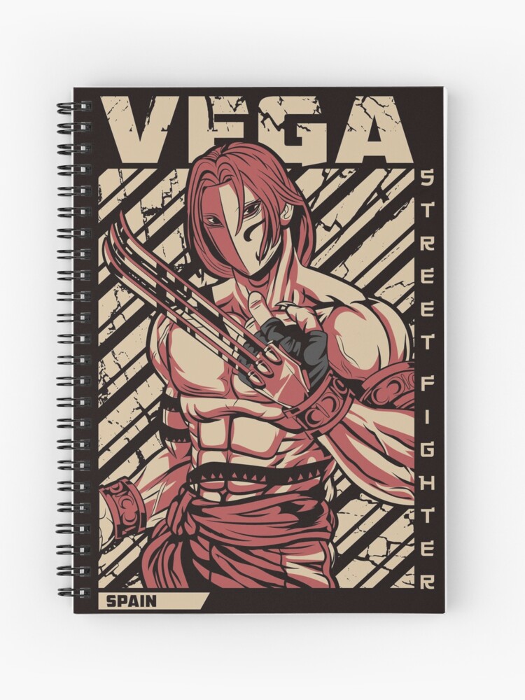 Vega - Street Fighter Spiral Notebook by E1even1nk