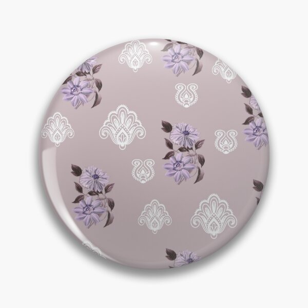 Item preview,  Vintage Florals Clematis and Lace Design in Lilac Mist designed and sold by OByD.